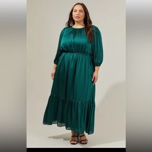 New Carmine Solid Green Maxi Dress Plus size 2X 🌹🌺🌸